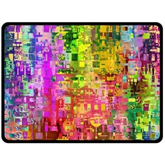 Color Abstract Artifact Pixel Double Sided Fleece Blanket (large) 