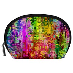 Color Abstract Artifact Pixel Accessory Pouches (large)  by Nexatart