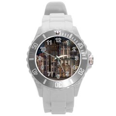 Architecture City Home Window Round Plastic Sport Watch (l) by Nexatart