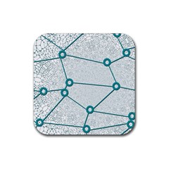 Network Social Abstract Rubber Coaster (square) 