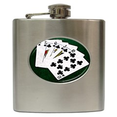 Poker Hands   Royal Flush Clubs Hip Flask (6 Oz) by FunnyCow