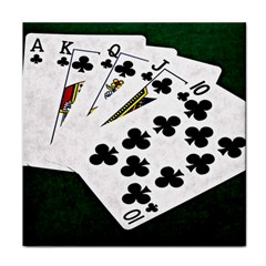 Poker Hands   Royal Flush Clubs Face Towel by FunnyCow