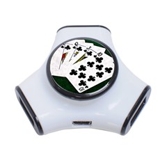 Poker Hands   Royal Flush Clubs 3-port Usb Hub by FunnyCow