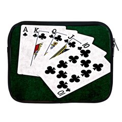 Poker Hands   Royal Flush Clubs Apple Ipad 2/3/4 Zipper Cases by FunnyCow