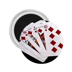 Poker Hands   Royal Flush Diamonds 2 25  Magnets by FunnyCow