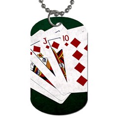 Poker Hands   Royal Flush Diamonds Dog Tag (one Side) by FunnyCow