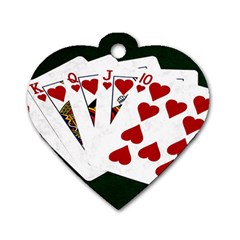 Poker Hands   Royal Flush Hearts Dog Tag Heart (two Sides) by FunnyCow