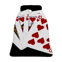 Poker Hands   Royal Flush Hearts Ornament (bell) by FunnyCow
