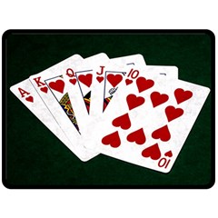 Poker Hands   Royal Flush Hearts Double Sided Fleece Blanket (large)  by FunnyCow