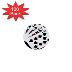 Poker Hands   Royal Flush Spades 1  Mini Buttons (100 Pack)  by FunnyCow