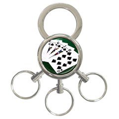 Poker Hands   Royal Flush Spades 3-ring Key Chains by FunnyCow