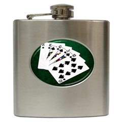 Poker Hands   Royal Flush Spades Hip Flask (6 Oz) by FunnyCow