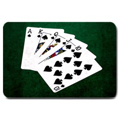 Poker Hands   Royal Flush Spades Large Doormat  by FunnyCow