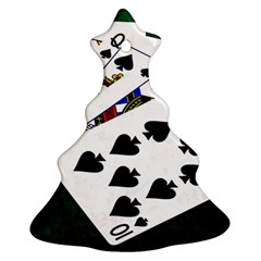 Poker Hands   Royal Flush Spades Christmas Tree Ornament (two Sides) by FunnyCow