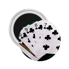 Poker Hands   Straight Flush Clubs 2 25  Magnets by FunnyCow