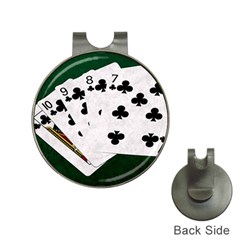 Poker Hands   Straight Flush Clubs Hat Clips With Golf Markers by FunnyCow