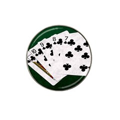 Poker Hands   Straight Flush Clubs Hat Clip Ball Marker (4 Pack) by FunnyCow