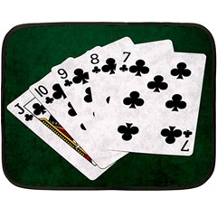 Poker Hands   Straight Flush Clubs Fleece Blanket (mini) by FunnyCow