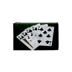 Poker Hands   Straight Flush Clubs Cosmetic Bag (small)  by FunnyCow