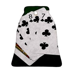 Poker Hands   Straight Flush Clubs Ornament (bell) by FunnyCow