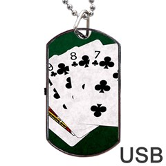 Poker Hands   Straight Flush Clubs Dog Tag Usb Flash (two Sides) by FunnyCow