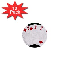 Poker Hands   Straight Flush Diamonds 1  Mini Buttons (10 Pack)  by FunnyCow