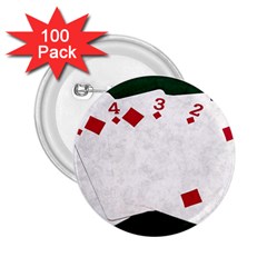 Poker Hands   Straight Flush Diamonds 2 25  Buttons (100 Pack)  by FunnyCow