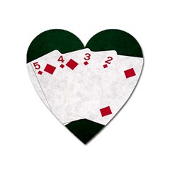 Poker Hands   Straight Flush Diamonds Heart Magnet by FunnyCow