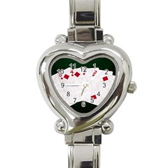 Poker Hands   Straight Flush Diamonds Heart Italian Charm Watch by FunnyCow