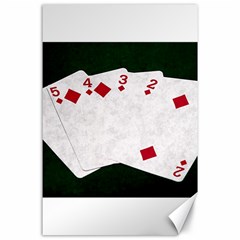 Poker Hands   Straight Flush Diamonds Canvas 24  X 36  by FunnyCow