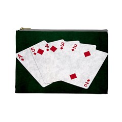 Poker Hands   Straight Flush Diamonds Cosmetic Bag (large)  by FunnyCow