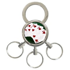 Poker Hands Straight Flush Hearts 3-ring Key Chains by FunnyCow