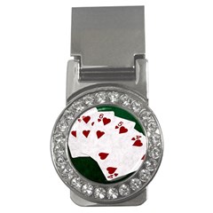 Poker Hands Straight Flush Hearts Money Clips (cz)  by FunnyCow