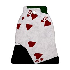 Poker Hands Straight Flush Hearts Ornament (bell) by FunnyCow