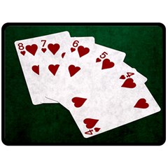 Poker Hands Straight Flush Hearts Double Sided Fleece Blanket (large)  by FunnyCow