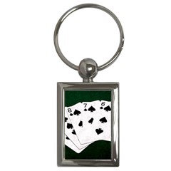 Poker Hands Straight Flush Spades Key Chains (rectangle)  by FunnyCow