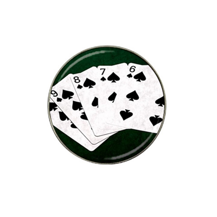 Poker Hands Straight Flush Spades Hat Clip Ball Marker (10 pack)