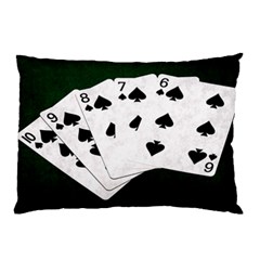 Poker Hands Straight Flush Spades Pillow Case by FunnyCow