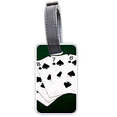 Poker Hands Straight Flush Spades Luggage Tags (one Side)  by FunnyCow