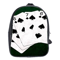 Poker Hands Straight Flush Spades School Bag (xl)