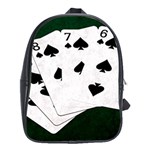 Poker Hands Straight Flush Spades School Bag (XL) Front