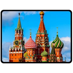 Moscow Kremlin And St  Basil Cathedral Fleece Blanket (large)  by FunnyCow