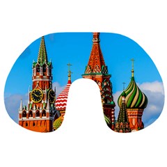 Moscow Kremlin And St  Basil Cathedral Travel Neck Pillows by FunnyCow