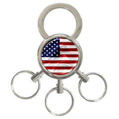 American Usa Flag 3-ring Key Chains by FunnyCow