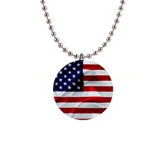 American Usa Flag Button Necklaces by FunnyCow