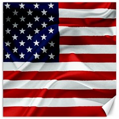 American Usa Flag Canvas 16  X 16   by FunnyCow