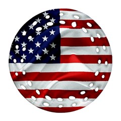 American Usa Flag Round Filigree Ornament (two Sides) by FunnyCow