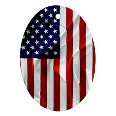 American Usa Flag Vertical Ornament (oval)