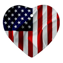 American Usa Flag Vertical Ornament (heart)