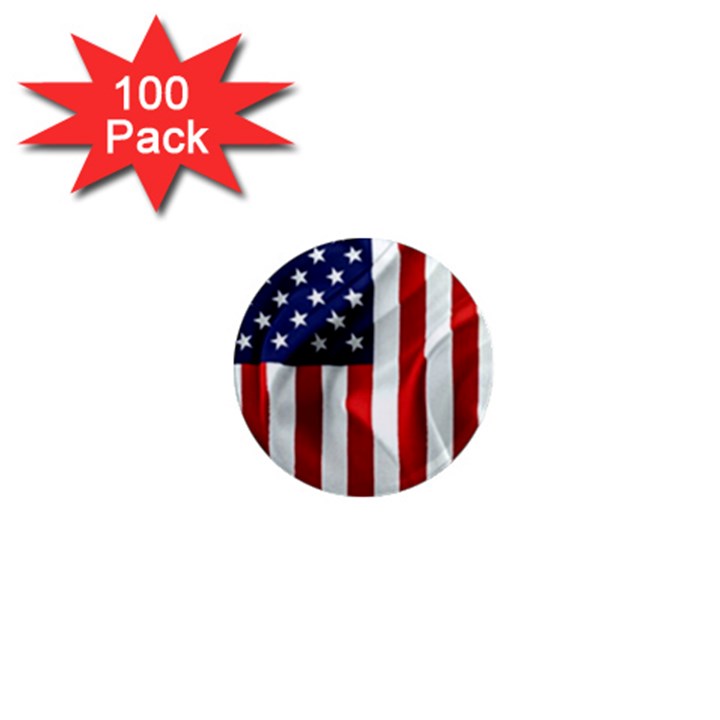 American Usa Flag Vertical 1  Mini Magnets (100 pack) 